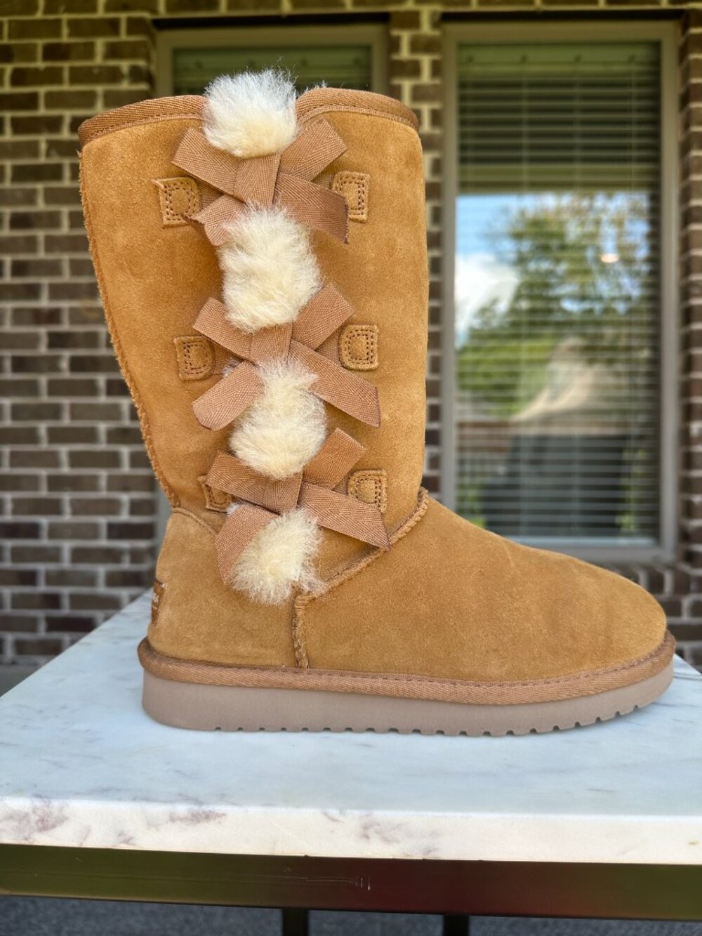 Koolaburra By UGG Victoria Tall Chestnut Brown Tan Women Boots 1015875 Sz6, EU37